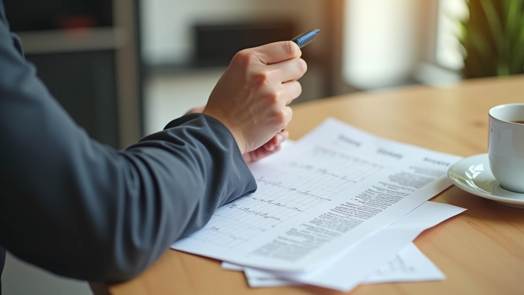 Manager reviewing a calendar schedule and task list at desk with coffee cup